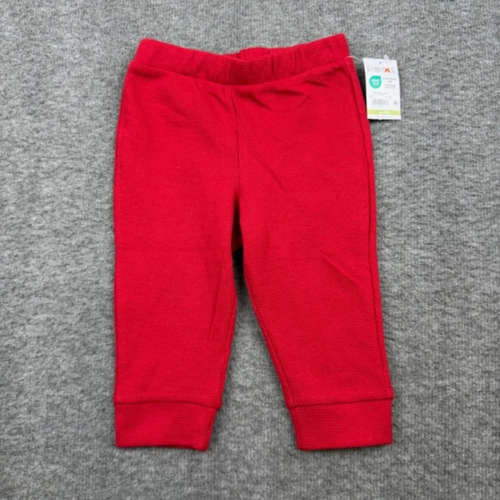 Garanimals Thermal Jogger Baby 6-9M Red Waffle Knit Pants NEW